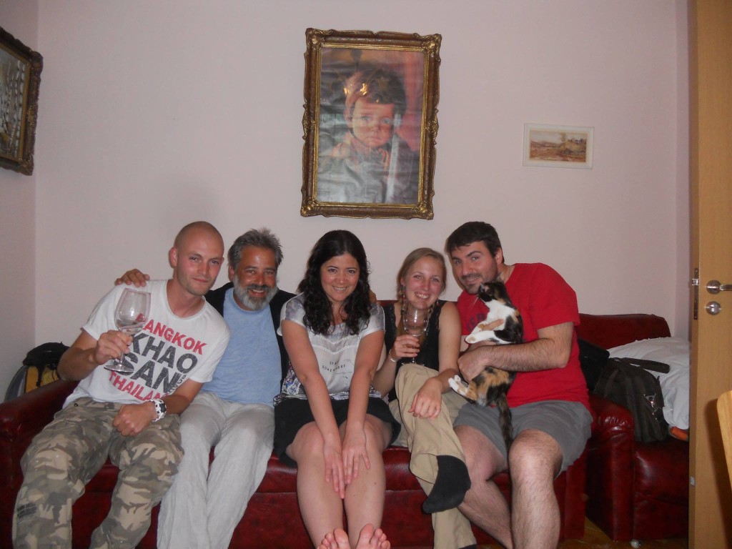 Guillaume, Me, Natalia, Marie-Therese, Nicola at their home.