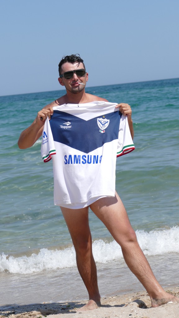 Borden with his Velez Sarsfield Soccer Team Shirt from Argentina