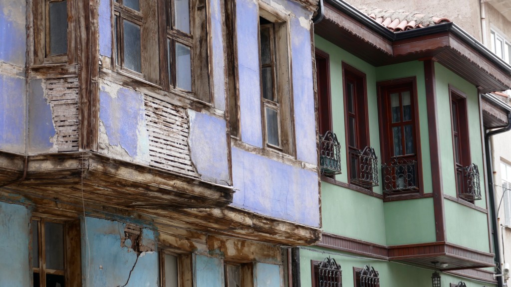 Old houses in Odunpazarı (literally "wood market" in Turkish), Oqdunpazari is a metropolitan district of Eskişehir
