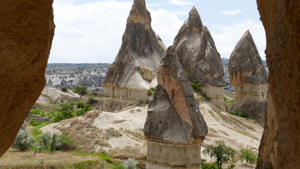 Cappadocia (Turkish: Kapadokya) is an area in Central Anatolia in Turkey best known for its unique moon-like landscape, underground cities, cave churches and houses carved in the rocks.