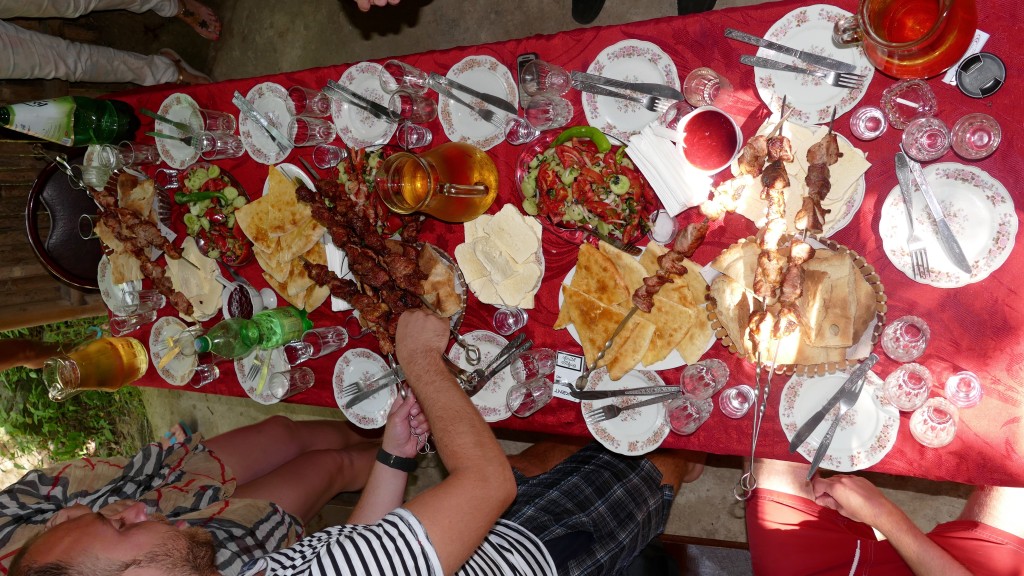 Gregorian Lunch by Batumi Surf Hostel. It was a funny day on Batumi's surrounding, included huge yummy food, a lot of wine and tshatscha, singing, dancing and making new friends.