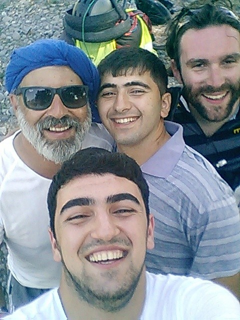 Gwydion, me and two kind Azeris on the Road to Ismayilli