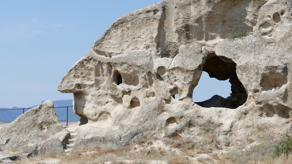 Uplistsikhe the man's face is just a natural monument due to erosion. 