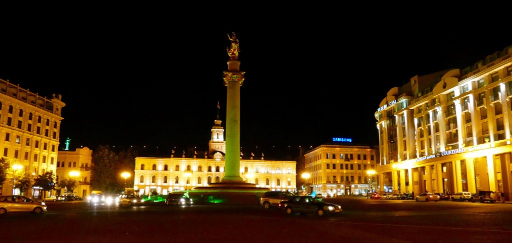 Liberty Square in Tbilisi and St George Monument