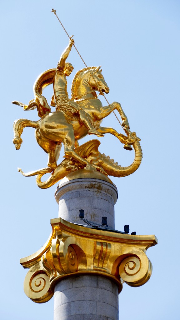 The St. George Statue on the Freedom Square in Tbilsi.