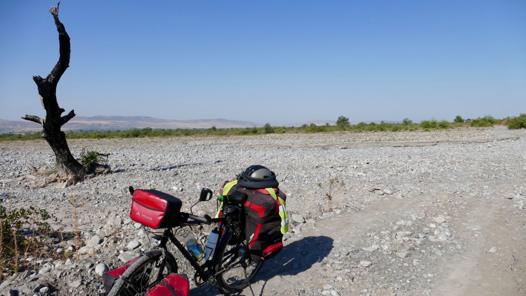 Crossing one of several rivers between Shaki and Cabala