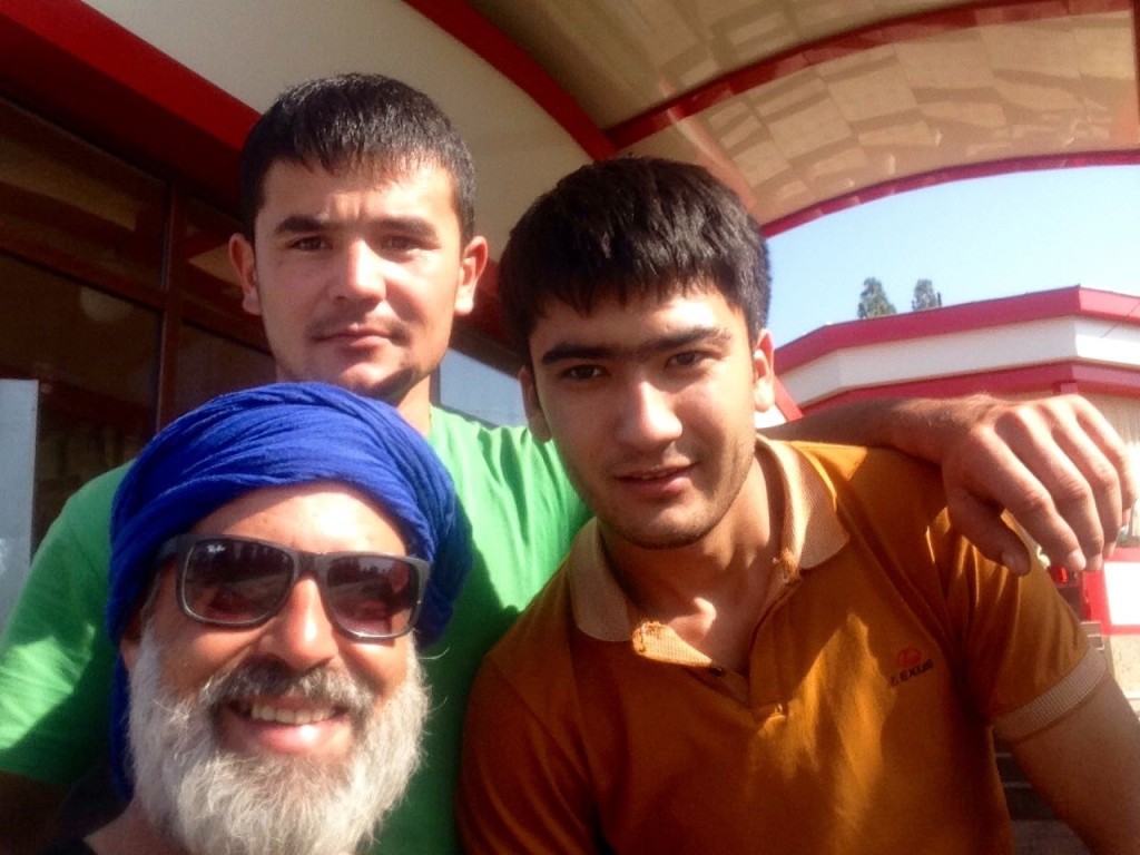 Qodir, the young restaurant owner and his waiter, short of Tashkent