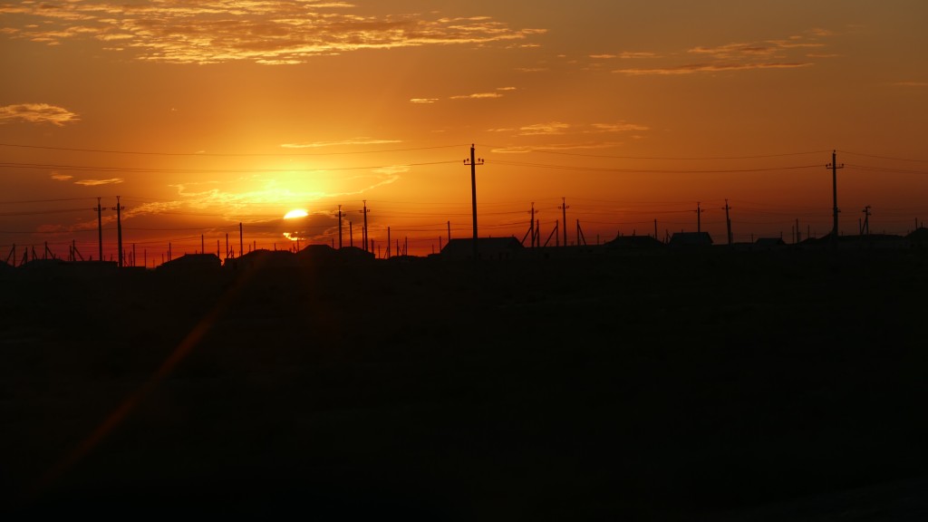 The sunrise in Aktau, Kazakhstan